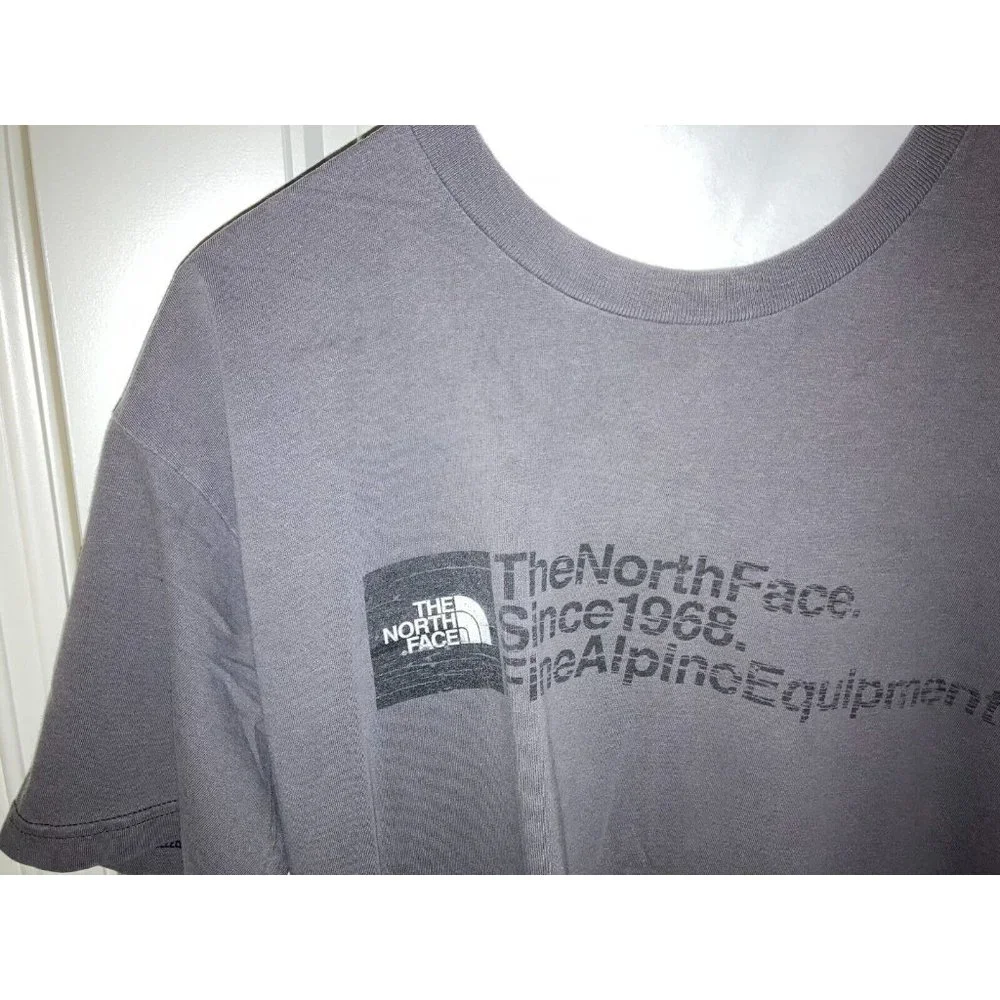 The North Face Logo T Shirt Men's Large Dark Gray Cotton Blend Gorpcore Casual